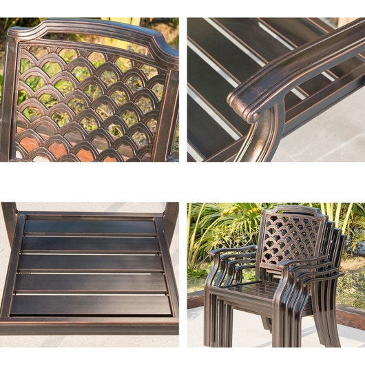 Обеденная группа из литого алюминия стол прямоугольный ТРАНСФОРМЕР "TRANSFORMER" арт.6147 + 6 кресел БОСТОН "BOSTON" арт.6014-8 - купить за 152700.00 руб.