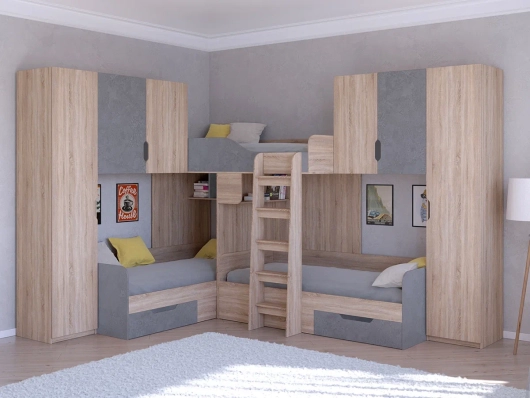 Трехместная кровать ТРИО 3 - купить за 70675.00 руб.