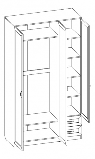 Шкаф 3-х дверный для одежды и белья с ящиками Гарун 113 - купить за 0.00 руб.