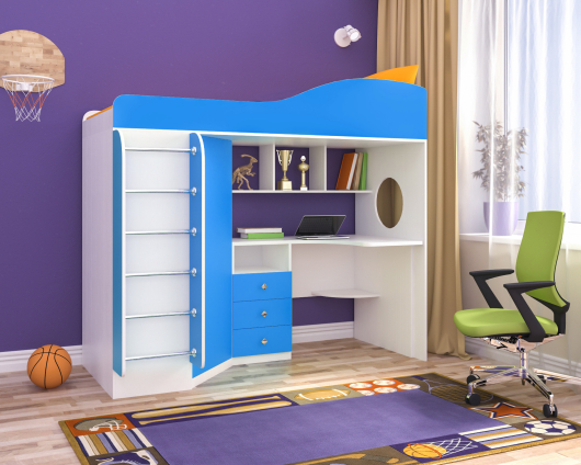 Кровать-чердак Кадет 1 с металлической лестницей - купить за 0.00 руб.