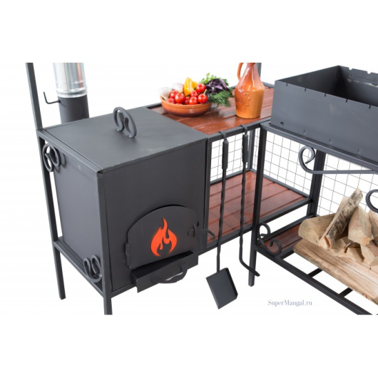 Мангал-беседка ММ-26П с печью под казан 8-12 л - купить за 39100.00 руб.