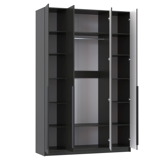 Шкаф 4-х дверный 67.13 Брандо ЛДСП/МДФ Графит - купить за 24717.00 руб.