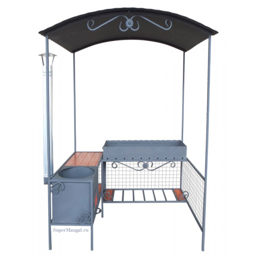 Мангал-беседка ММ-26П с печью под казан 8-12 л - купить за 39100.00 руб.