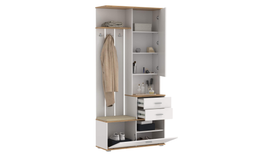 Прихожая Антре 2 Дуб Вотан/Белый - купить за 19844.00 руб.