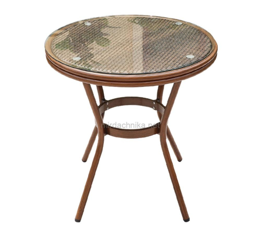Стол алюминиевый круглый из искусственного ротанга D70 БАМБУК арт.2013 - купить за 14700.00 руб.