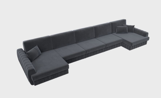 Диван Лига-057 МегаЛонг велюр SEVEN 17 серый - купить за 173990.00 руб.