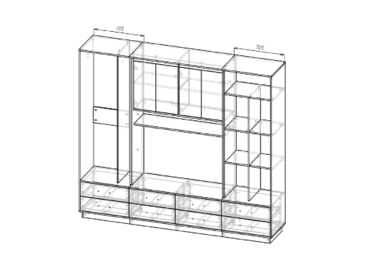 Стенка Милос 11-02 Белый/Дуб Сонома - купить за 0.00 руб.