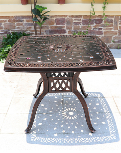 Стол квадратный из литого алюминия Адонис Adonis арт.6120 - купить за 26850.00 руб.