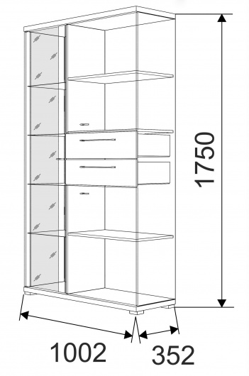 Шкаф комбинированный 2-х дверный 02 Вива - купить за 14268 руб.