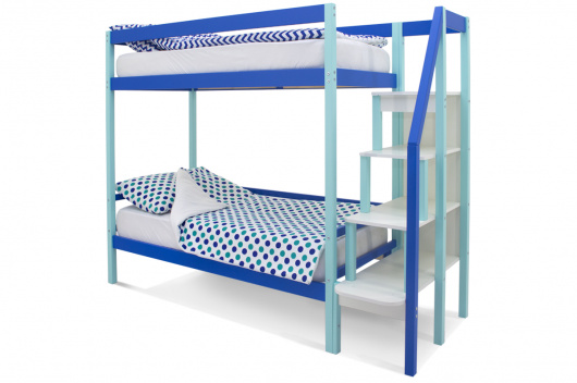 Детская двухъярусная кровать Svogen мятно-синий - купить за 25990.00 руб.
