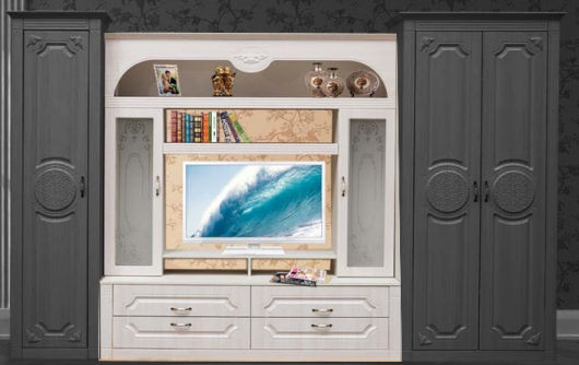 Тумба под ТВ Венеция с карнизом - купить за 45482.00 руб.