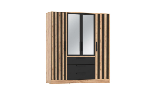 Шкаф 83.07 Вегас Дуб Крафт Золотой/Чёрный - купить за 25415.00 руб.