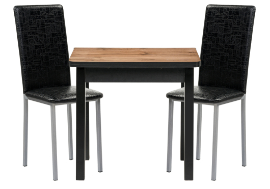 Обеденная группа Мирана черный крокодил / черный / дуб вотан - купить за 0.00 руб.