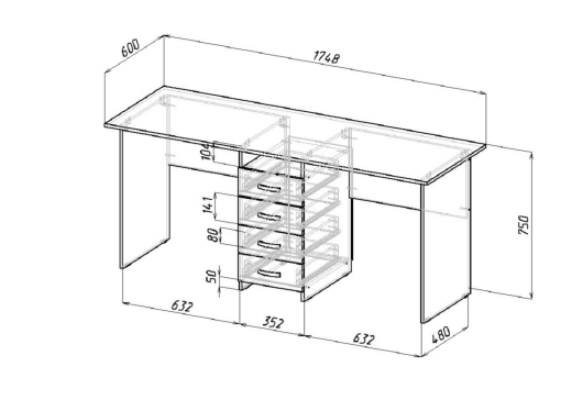 Компьютерный стол Тандем 2 - купить за 10199.00 руб.