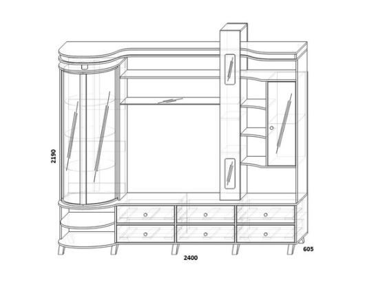 Шкаф комбинированный с витриной Орфей-11 КМК 0364.2 - купить за 0.00 руб.