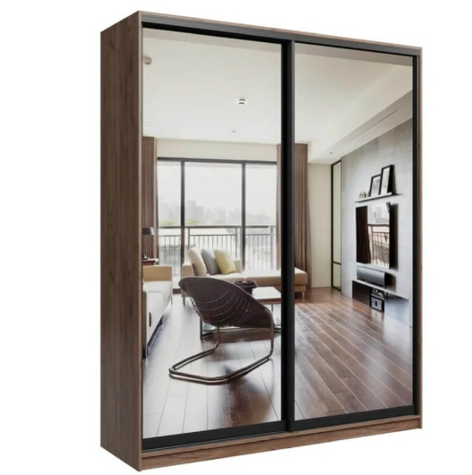 Шкаф-купе Лофт 2х дверный зеркальный - купить за 31390.00 руб.