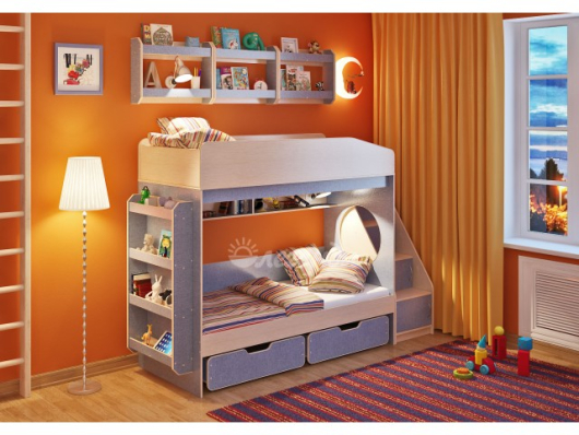 Двухъярусная кровать Легенда 10.3 с полками - купить за 37497.00 руб.