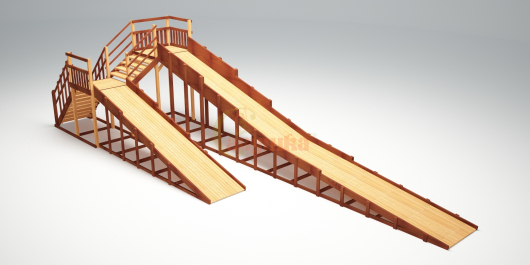 Зимняя деревянная игровая горка Савушка Зима 9 - купить за 379000.00 руб.