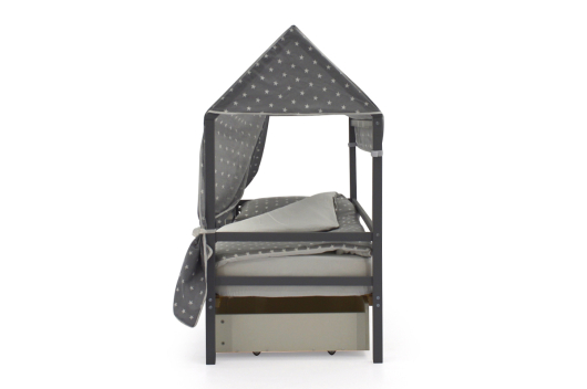 Крыша текстильная Бельмарко для кровати-домика Svogen звезды, фон графит - купить за 0.00 руб.