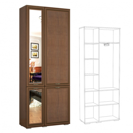 Шкаф комбинированный с зеркалом Ливорно ЛШ-9 - купить за 18774.00 руб.