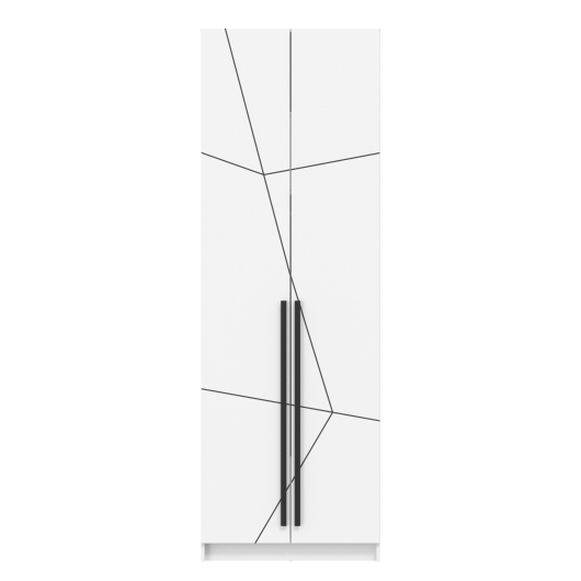 Шкаф 2-х дверный 67.14 Брандо ЛДСП/МДФ Белый Геометрия - купить за 16792.00 руб.