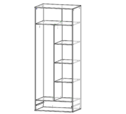 Шкаф 2-х дверный с ящиком Бастион - купить за 0.00 руб.