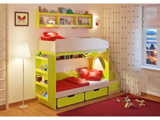 Двухъярусная кровать Легенда 10.3 с полками - купить за 37497.00 руб.