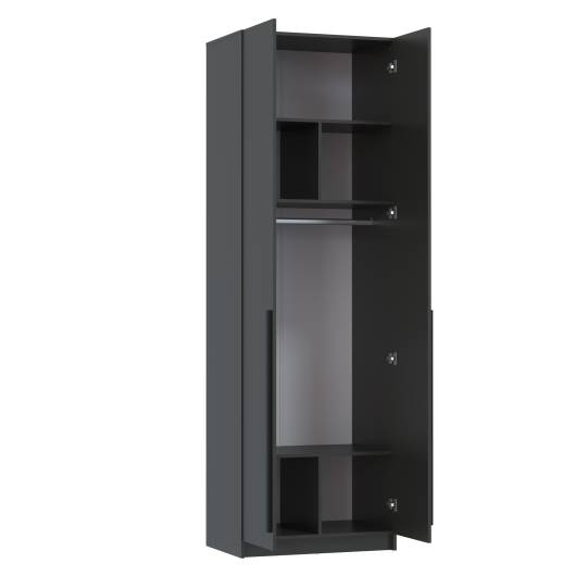 Шкаф 2-х дверный 67.10 Брандо ЛДСП/МДФ Графит - купить за 12812.00 руб.