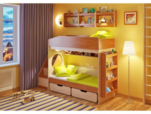 Двухъярусная кровать Легенда 10.3 с полками - купить за 37497.00 руб.