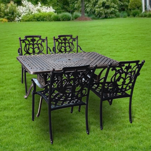 Мебель из литого алюминия набор: стол ВУЛКАН + 4 кресел Миранда - купить за 97050.00 руб.