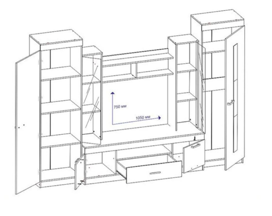 Стенка Рио 25 Ясень шимо тёмный/Ясень шимо светлый - купить за 40241.00 руб.