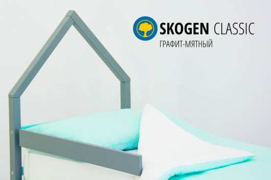 Детская кровать-домик мини Svogen графит-мятный - купить за 10990.00 руб.