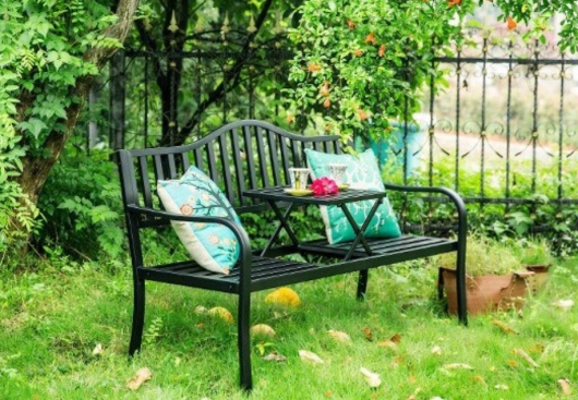 Садовая скамья с выдвижным столиком Паркер - купить за 18150.00 руб.