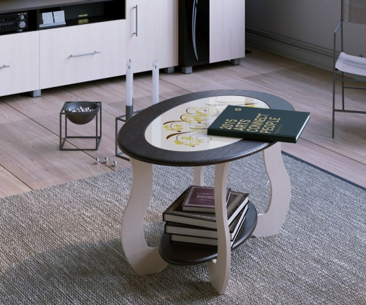 Стол журнальный СЖ-6 стелешница венге/стекло бежевое - купить за 6049.00 руб.