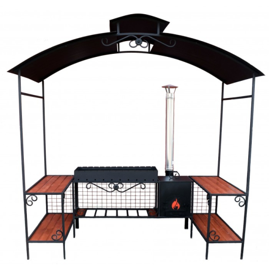 Мангал-беседка СМ28П с печью под казан 8-12 л - купить за 0.00 руб.