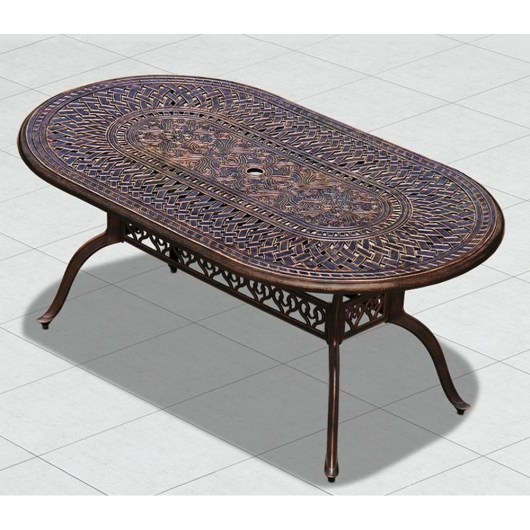 Обеденная группа из литого алюминия стол овальный БРАЙДЕД "BRAIDED" арт.6123 + 6 кресел ГУЕРЛАЙН "GUERLAIN" арт.74359-6 - купить за 157050.00 руб.