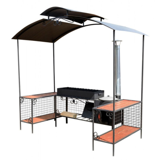 Мангал-беседка СМ28П с печью под казан 8-12 л - купить за 0.00 руб.