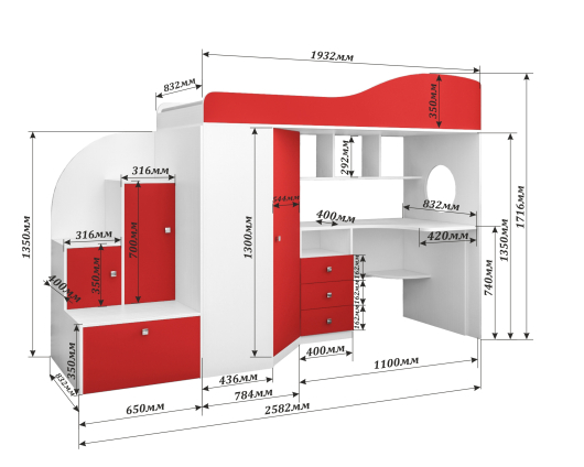 Кровать-чердак Кадет 1 - купить за 0.00 руб.