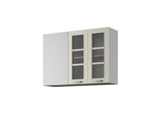 Шкаф навесной угловой со стеклом №35 Лондон ШВУПС 1000 - купить за 9466.00 руб.