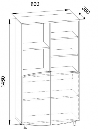 Шкаф для книг Капитошка ДК-4 - купить за 7381.0000 руб.