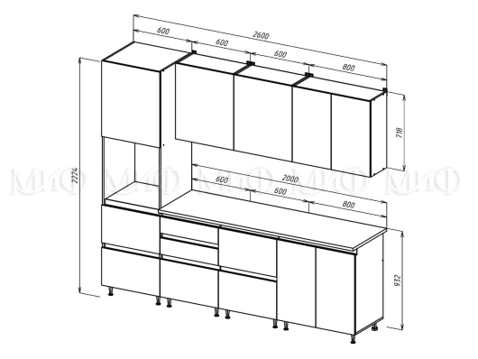 Кухня Техно-6 2600 - купить за 58570.00 руб.