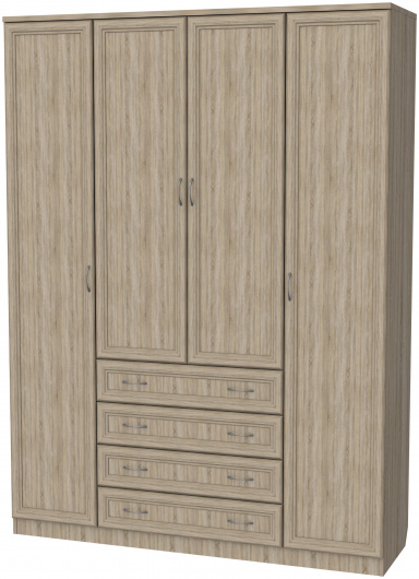 Шкаф 4-х дверный для одежды и белья с ящиками Гарун 110 - купить за 0.00 руб.