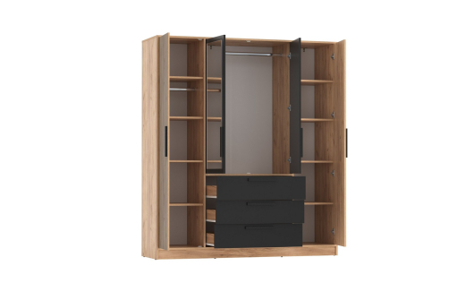 Шкаф 83.07 Вегас Дуб Крафт Золотой/Чёрный - купить за 25415.00 руб.