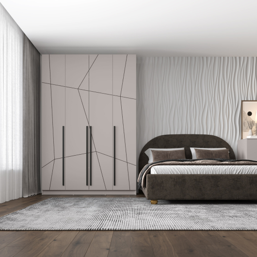 Шкаф 4-х дверный 67.13 Брандо ЛДСП/МДФ Кашемир Геометрия - купить за 36096.00 руб.