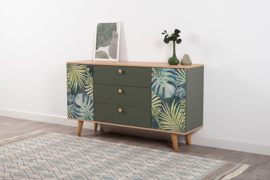 Комод Маттиас 16.245 Гикори Рокфорд/Дымчатый Зеленый - купить за 16526.00 руб.