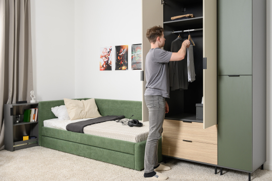 Детская Марвэл 3 Тёмно-серый/Плэйн/Сатин/Дымчатый зелёный - купить за 0.00 руб.