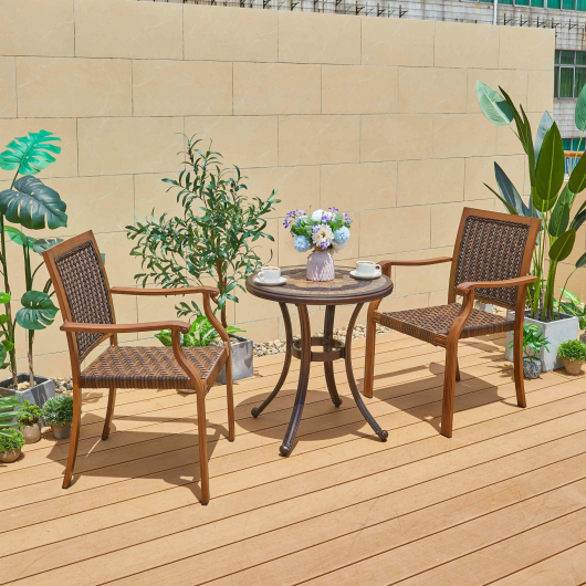 Кофейный набор Стол круглый из литого алюминия с керамикой АНТИК D60х66 - купить за 40950.00 руб.