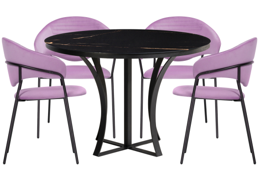 Обеденная группа Анаким лиловый / обсидиан / черный - купить за 0.00 руб.