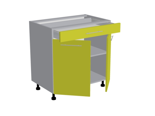 Стол 2-х дверный с ящиком Н80 Д2+Мет1 Базис - купить за 11628.00 руб.