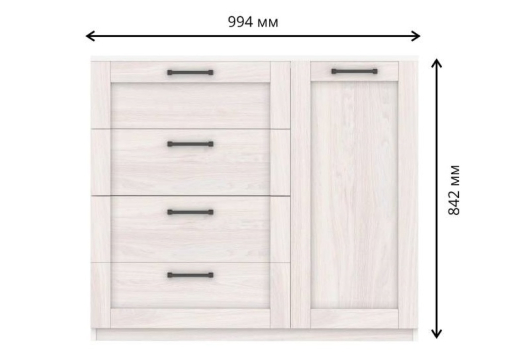 Комод с 4-я ящиками и дверью Классика - купить за 14202.00 руб.